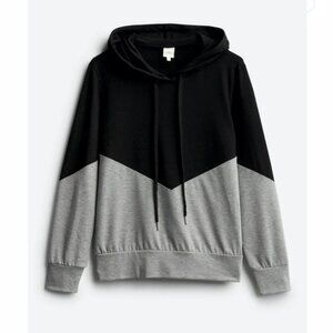 Kaileigh Joanna Chevron ColorBlock Hooded Knit Top